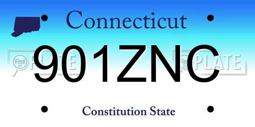 901ZNC Connecticut License Plate