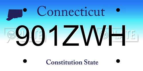901ZWH Connecticut License Plate