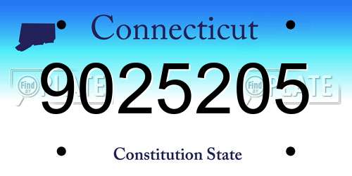 9025205 Connecticut License Plate