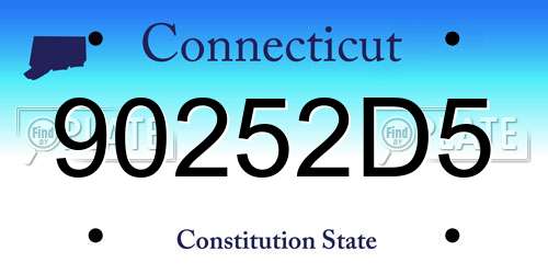 90252D5 Connecticut License Plate