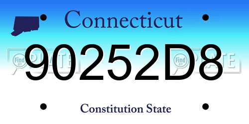 90252D8 Connecticut License Plate