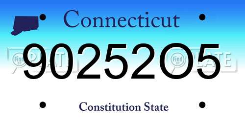 90252O5 Connecticut License Plate