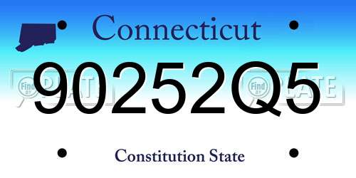 90252Q5 Connecticut License Plate