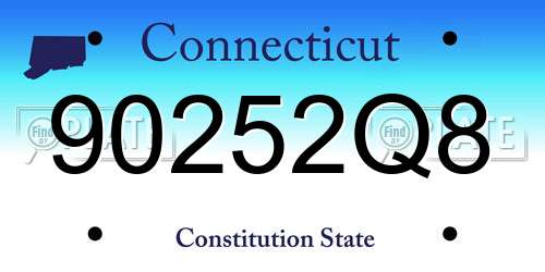 90252Q8 Connecticut License Plate