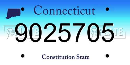 9025705 Connecticut License Plate