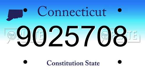 9025708 Connecticut License Plate