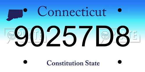 90257D8 Connecticut License Plate