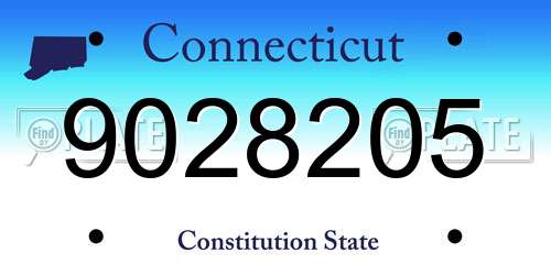 9028205 Connecticut License Plate