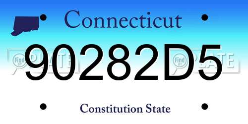 90282D5 Connecticut License Plate