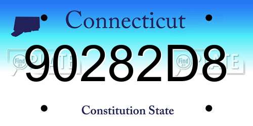 90282D8 Connecticut License Plate