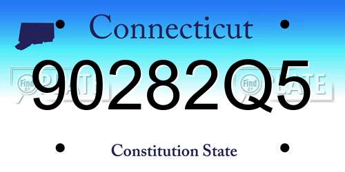 90282Q5 Connecticut License Plate