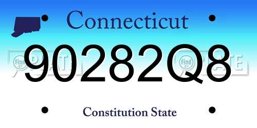 90282Q8 Connecticut License Plate