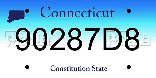 90287D8 Connecticut License Plate