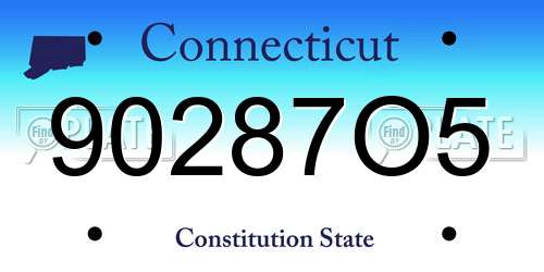 90287O5 Connecticut License Plate