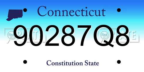 90287Q8 Connecticut License Plate