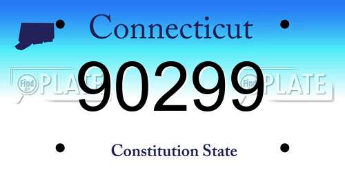 90299 Connecticut License Plate