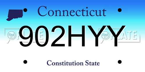902HYY Connecticut License Plate