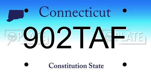 902TAF Connecticut License Plate