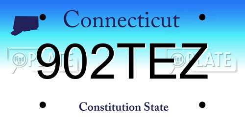 902TEZ Connecticut License Plate