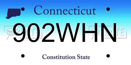 902WHN Connecticut License Plate