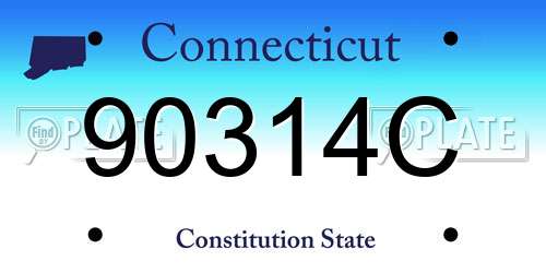 90314C Connecticut License Plate
