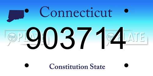903714 Connecticut License Plate