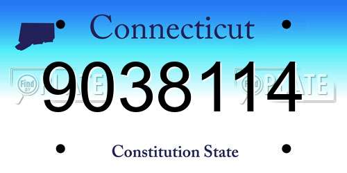 9038114 Connecticut License Plate