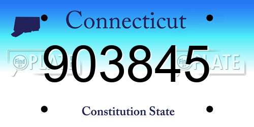903845 Connecticut License Plate