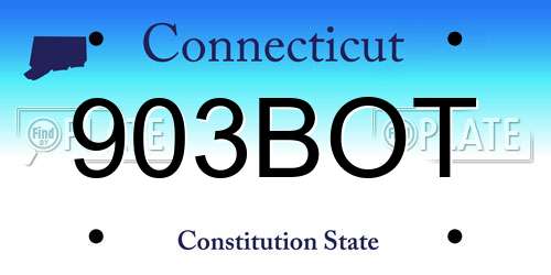903BOT Connecticut License Plate