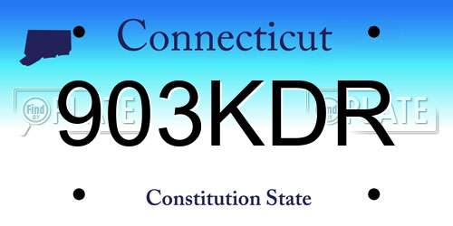 903KDR Connecticut License Plate