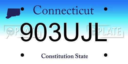 903UJL Connecticut License Plate