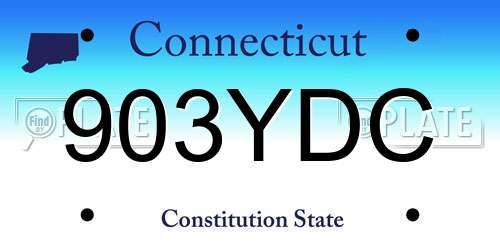903YDC Connecticut License Plate