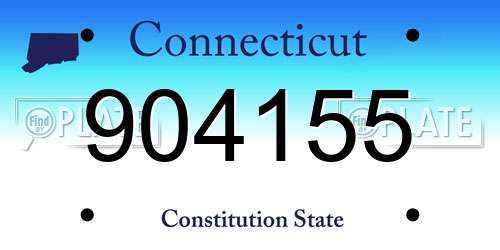 904155 Connecticut License Plate