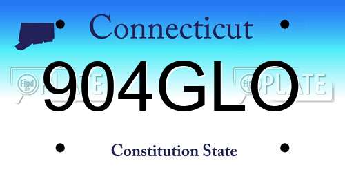 904GLO Connecticut License Plate