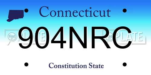 904NRC Connecticut License Plate