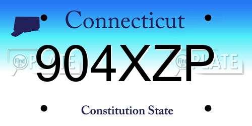 904XZP Connecticut License Plate
