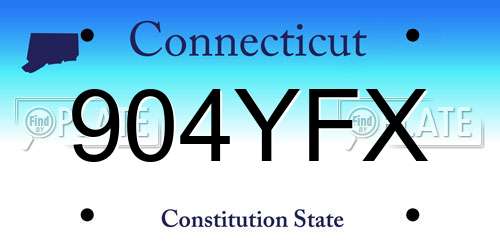 904YFX Connecticut License Plate