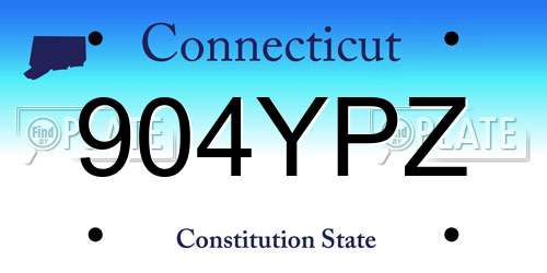 904YPZ Connecticut License Plate