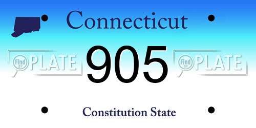 905 Connecticut License Plate
