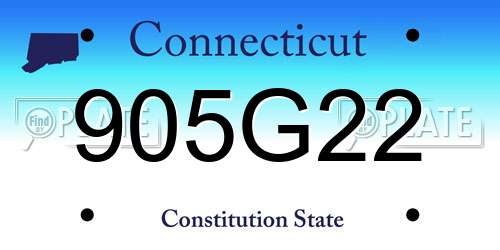 905G22 Connecticut License Plate