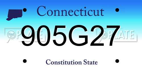 905G27 Connecticut License Plate