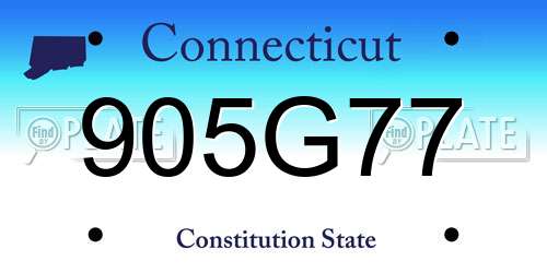 905G77 Connecticut License Plate