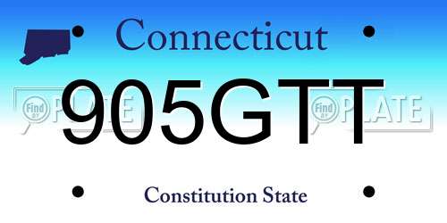 905GTT Connecticut License Plate