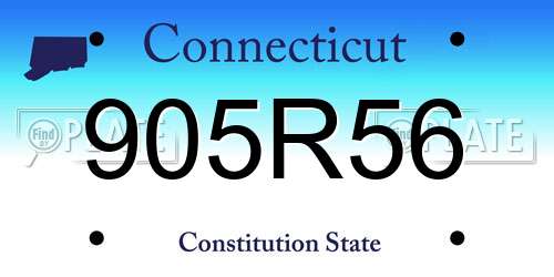 905R56 Connecticut License Plate