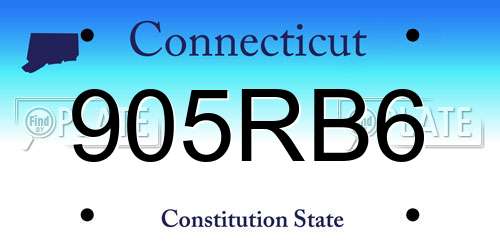 905RB6 Connecticut License Plate
