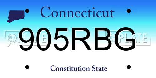 905RBG Connecticut License Plate
