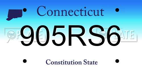 905RS6 Connecticut License Plate