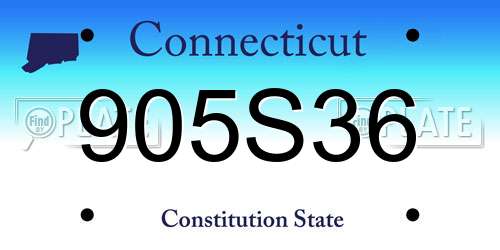 905S36 Connecticut License Plate