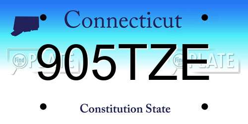 905TZE Connecticut License Plate
