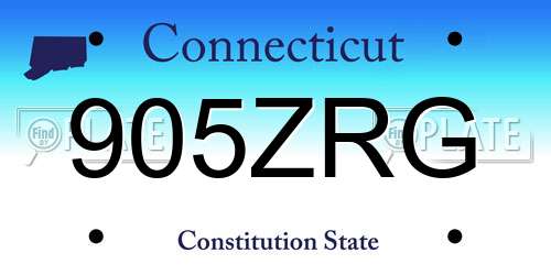 905ZRG Connecticut License Plate